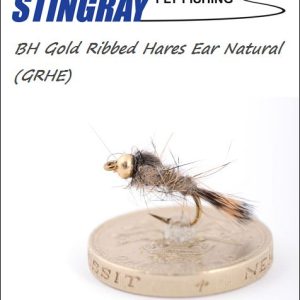 BH Gold Ribbed Hares Ear (GRHE) Natural #12 nymfi, Stingray Fly Fishing
