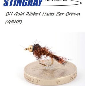 BH Gold Ribbed Hares Ear (GRHE) Brown #16 nymfi, Stingray Fly Fishing