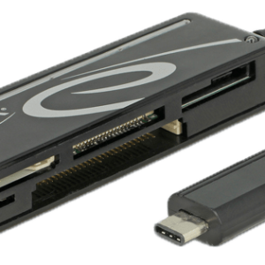 Delock USB 2.0 Card Reader, USB-C male, 5 Slots, up to 480 Mbps, black