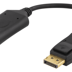 DELTACO DisplayPort – HDMI-sovitin, 4096×2160 60 Hz, 0,1 m, musta