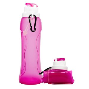 Kokoontaittuva silicone travel juomapullo 500ml karabiinihaka